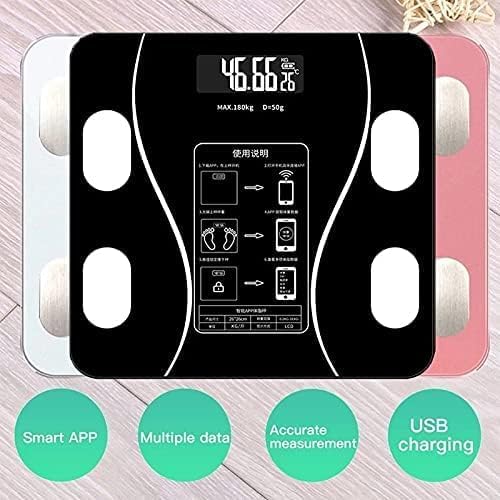 Balanza Digital Profesional Inteligente Bluetooth Negra – Análisis Corporal Completo