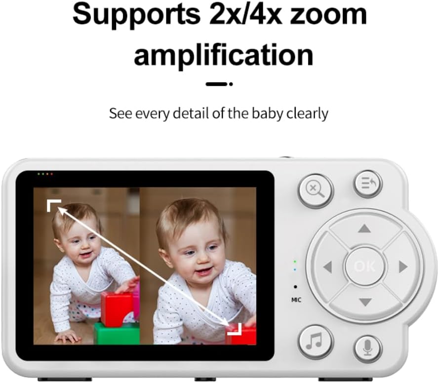 Baby Monitor Digital HD con Cámara – Pantalla 2.8”, Audio Bidireccional, Visión Nocturna, Sin Wi-Fi