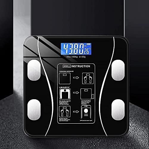 Balanza Digital Profesional Inteligente Bluetooth Negra – Análisis Corporal Completo