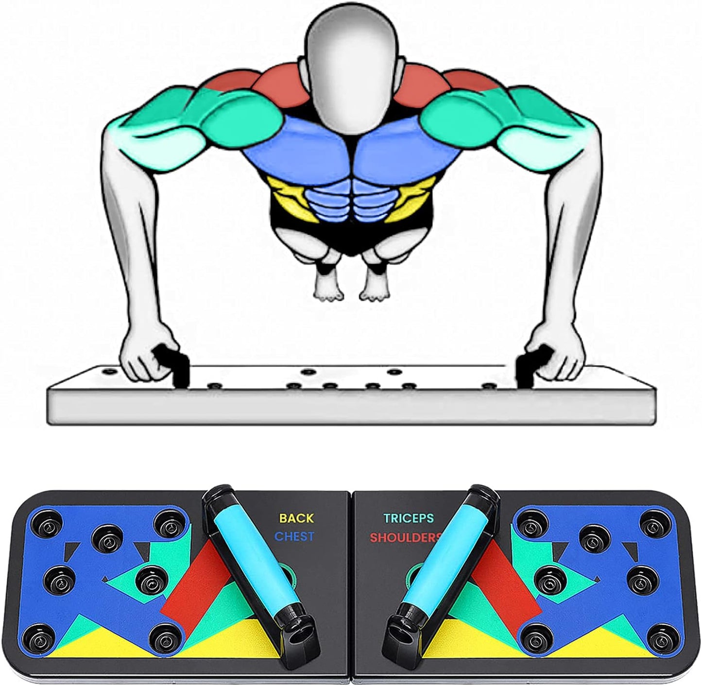 BRGOOD Tabla de Flexiones 12 en 1 – Entrena Todo el Tren Superior de Forma Segura y Eficaz
