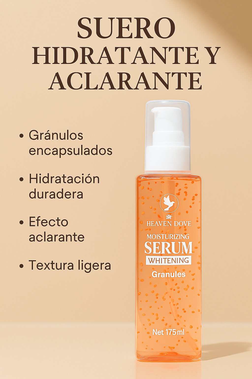 🌸 Heaven Dove – Suero Hidratante y Aclarante con Gránulos (175 ml)