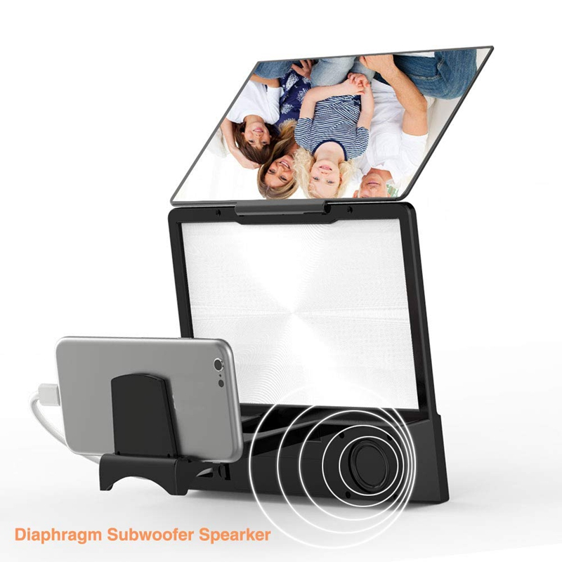 🎬 Amplificador de Pantalla para Celular 12" – Con Altavoz Bluetooth y Soporte Plegable
