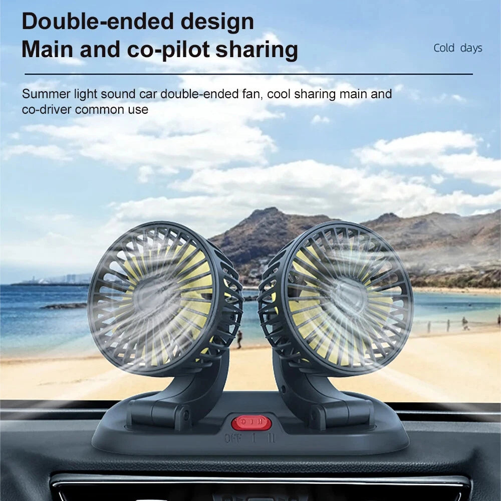 🚗 Mantén tu auto fresco al instante con este ventilador doble de alto rendimiento