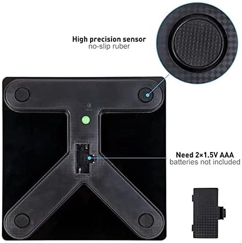 Balanza Digital Profesional Inteligente Bluetooth Negra – Análisis Corporal Completo