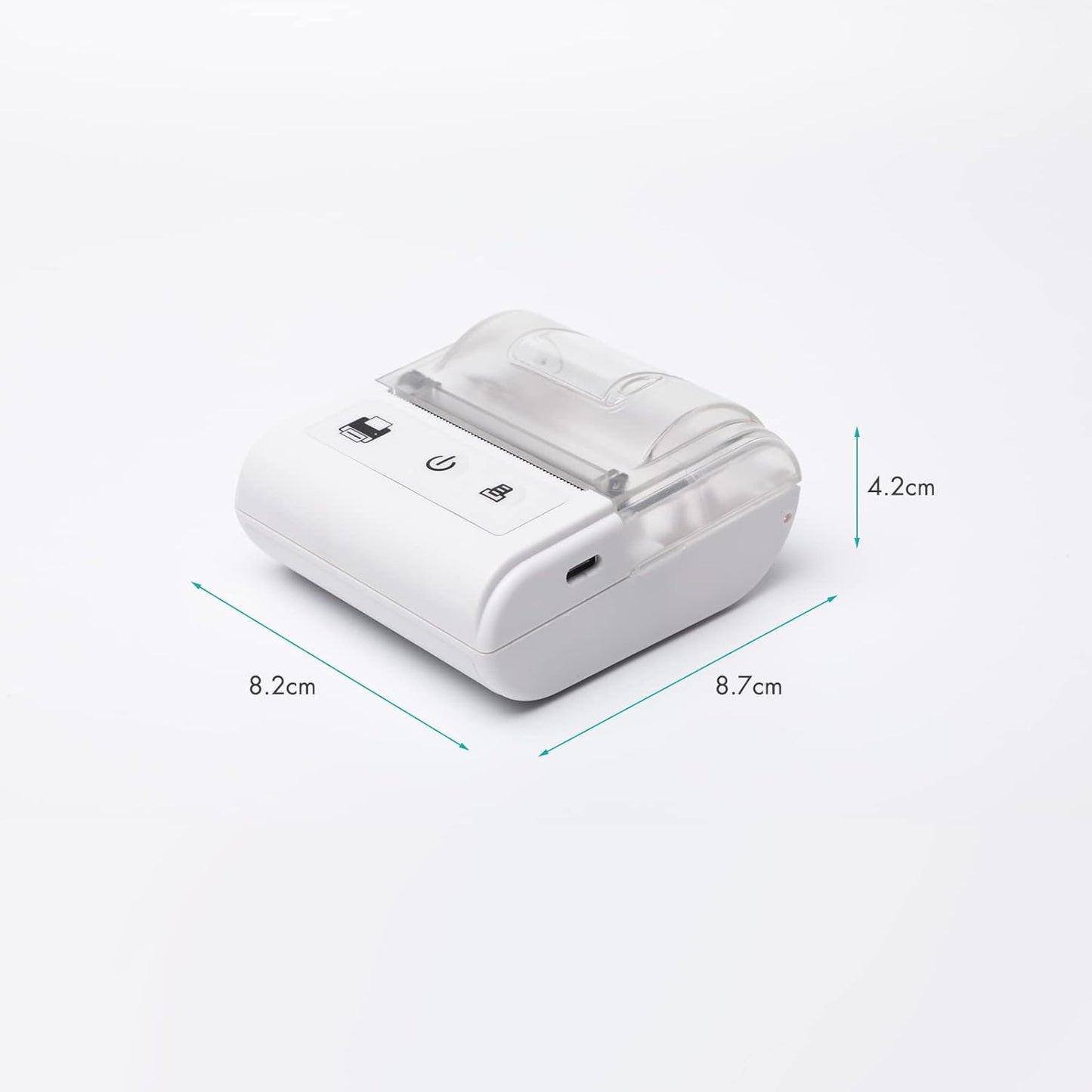 🖨️ Impresora térmica portátil con resolución 203dpi y ancho de papel 57 mm para impresión clara y rápida (80 mm/s).