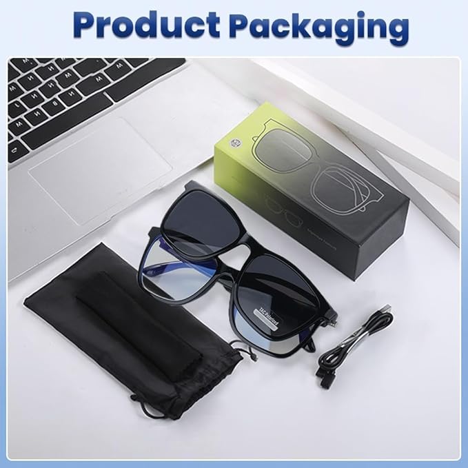 Gafas de Sol Bluetooth Sunshine con Lentes Magnéticas UV400 – Audio Abierto, Música y Llamadas para Hombre y Mujer