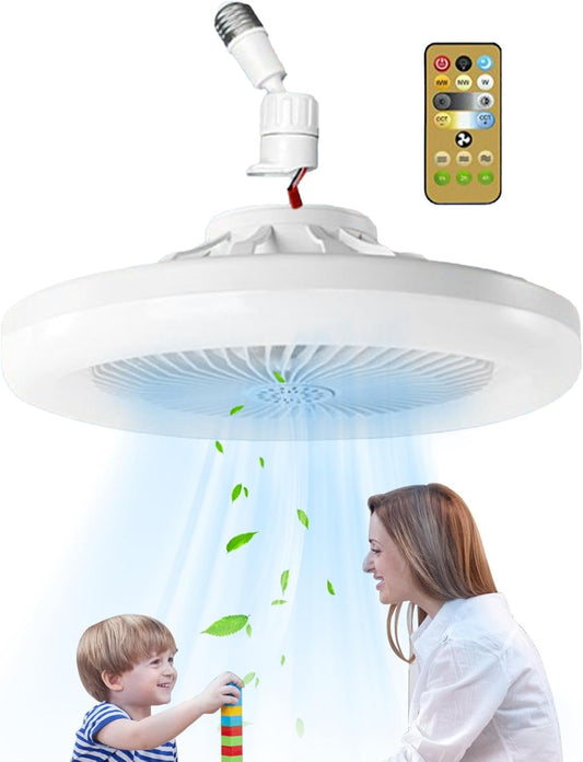 Ventilador de Techo 3 en 1 con Luz LED, Control Remoto y Ambientador – Enchufe E27