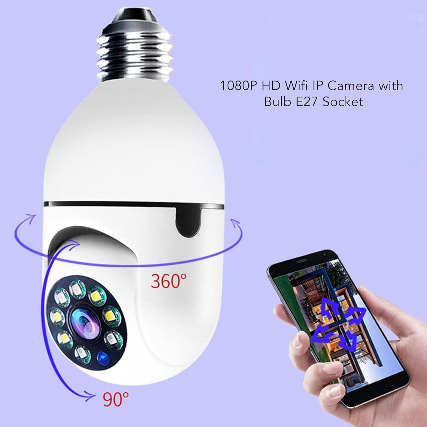 Cámara de Seguridad Inteligente WiFi 1080P – Audio Bidireccional, Detección de Movimiento y Visión Nocturna