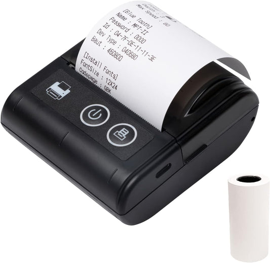 🖨️ Impresora térmica portátil con resolución 203dpi y ancho de papel 57 mm para impresión clara y rápida (80 mm/s).