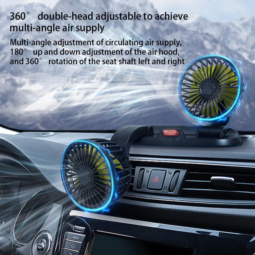 🚗 Mantén tu auto fresco al instante con este ventilador doble de alto rendimiento