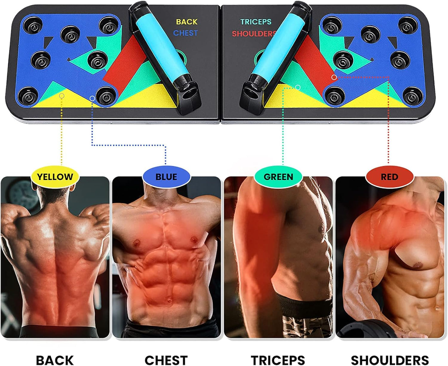 BRGOOD Tabla de Flexiones 12 en 1 – Entrena Todo el Tren Superior de Forma Segura y Eficaz