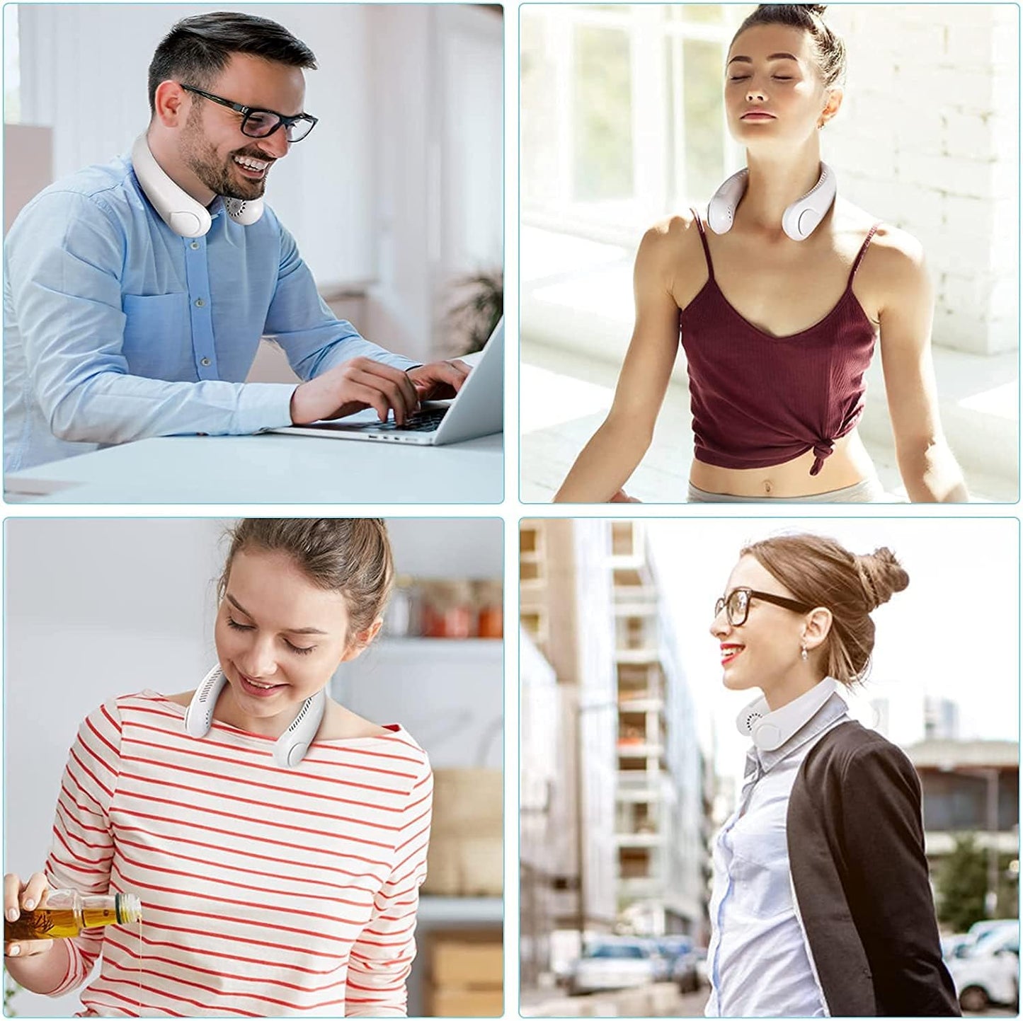 ❄ Ventilador de Cuello Sin Aspas | Manos Libres, Recargable y Ultraligero
