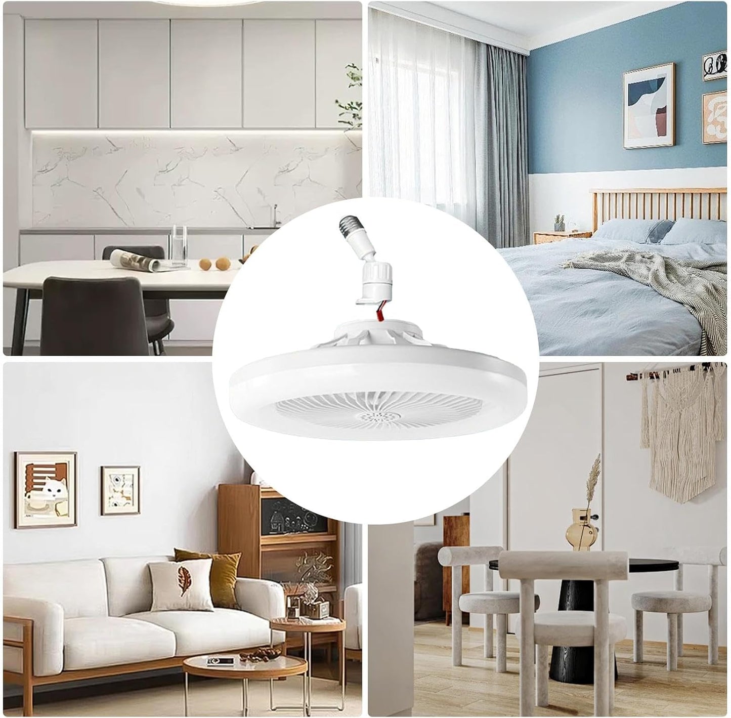 Ventilador de Techo 3 en 1 con Luz LED, Control Remoto y Ambientador – Enchufe E27