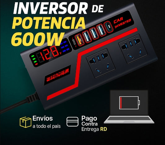 ⚡🔌 Inversor de Corriente 600W para Carro 🔌⚡