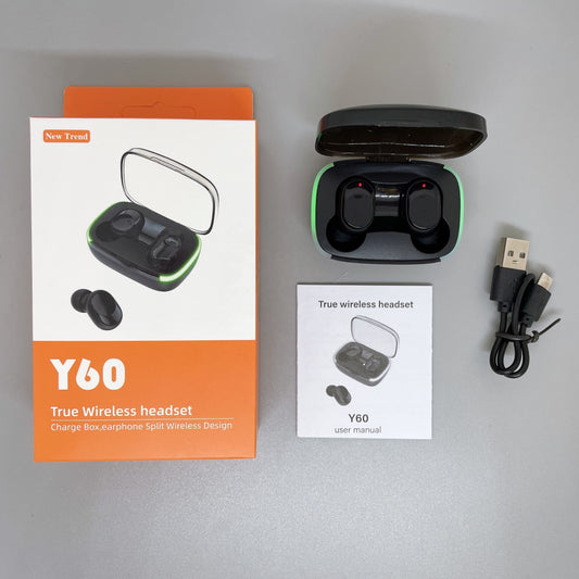 🎧 Auriculares Bluetooth Y60 – Sonido claro, diseño compacto y conexión instantánea.