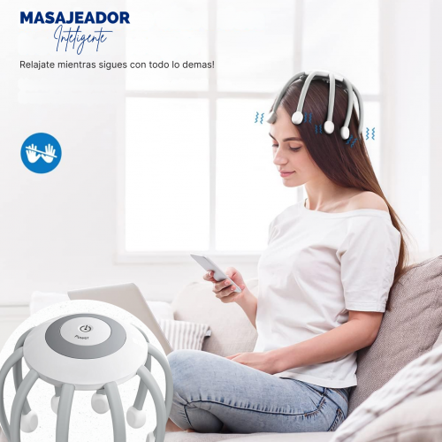 Masajeador Inteligente para Cuero Cabelludo – Inalámbrico y Recargable
