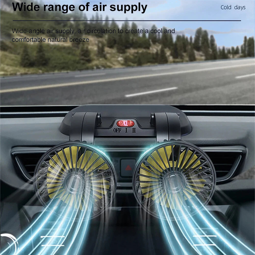 🚗 Mantén tu auto fresco al instante con este ventilador doble de alto rendimiento